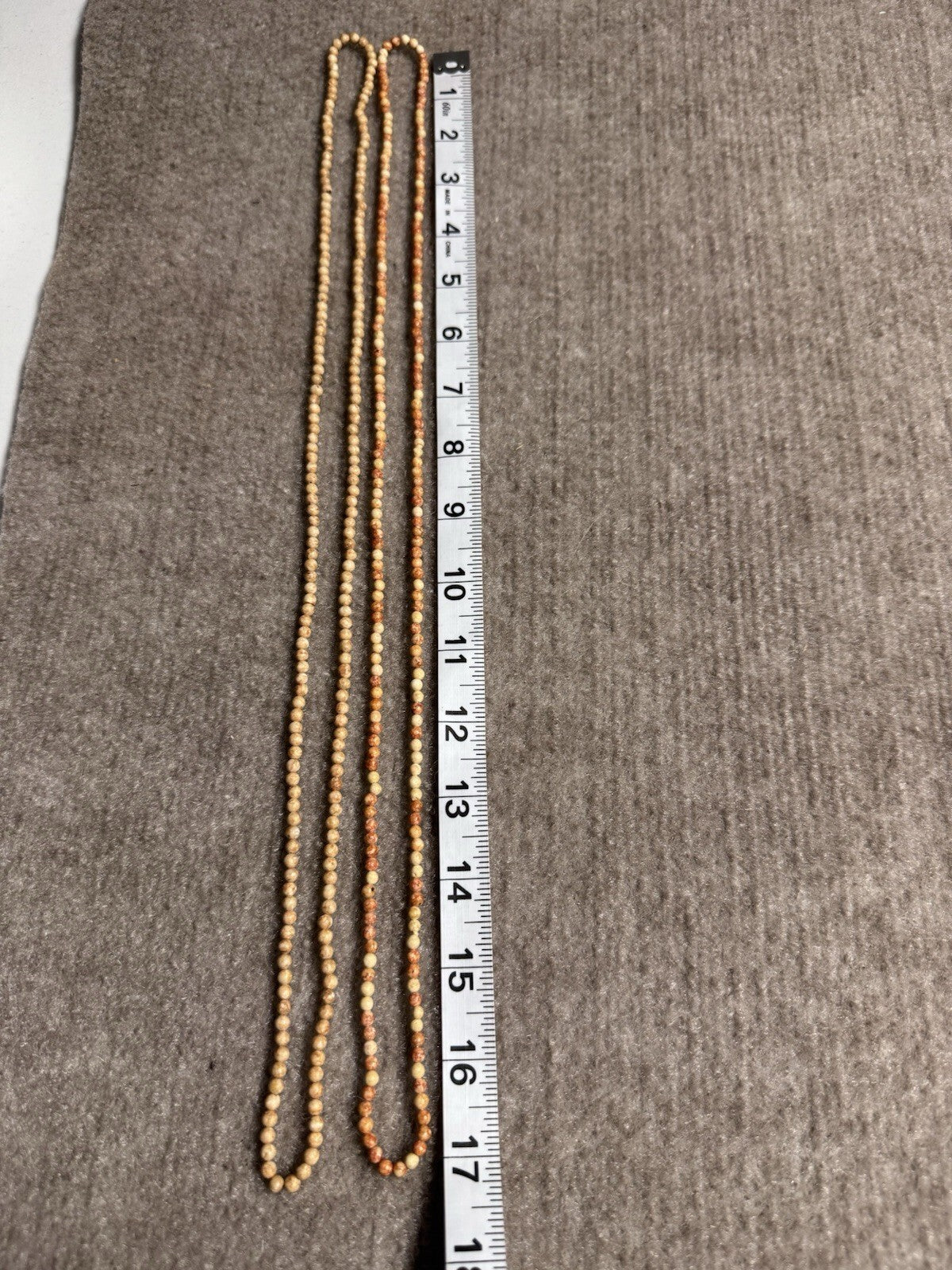 2x Vintage Natural Picture / Brecciated Jasper Gemstone Bead Strands 34” 3-4 mm