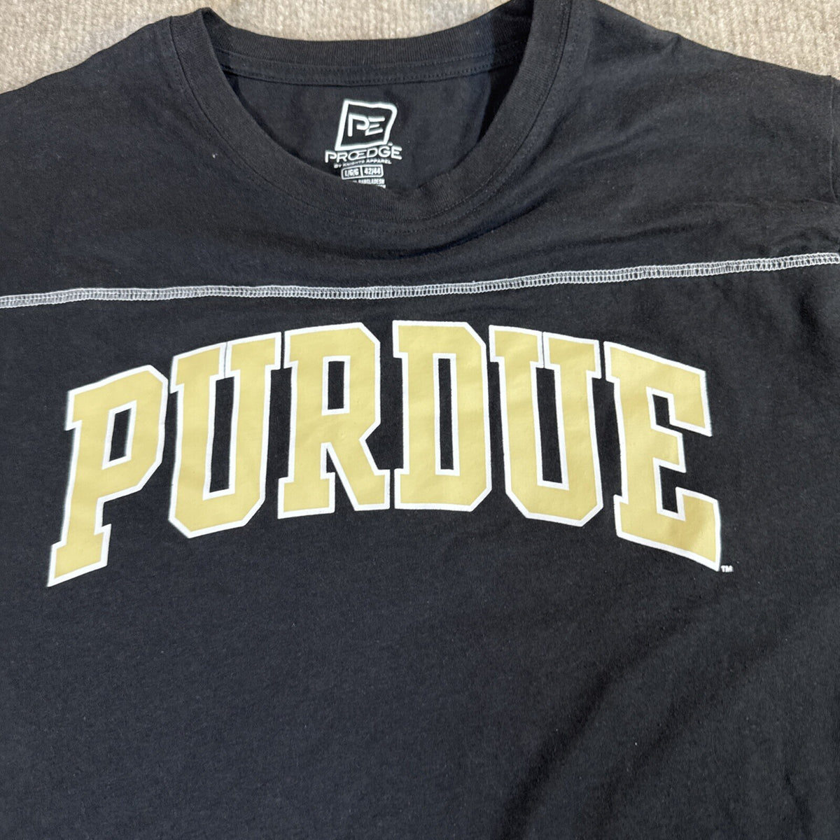 ProEdge Men Lg T-Shirt Purdue Sleeve Blaze