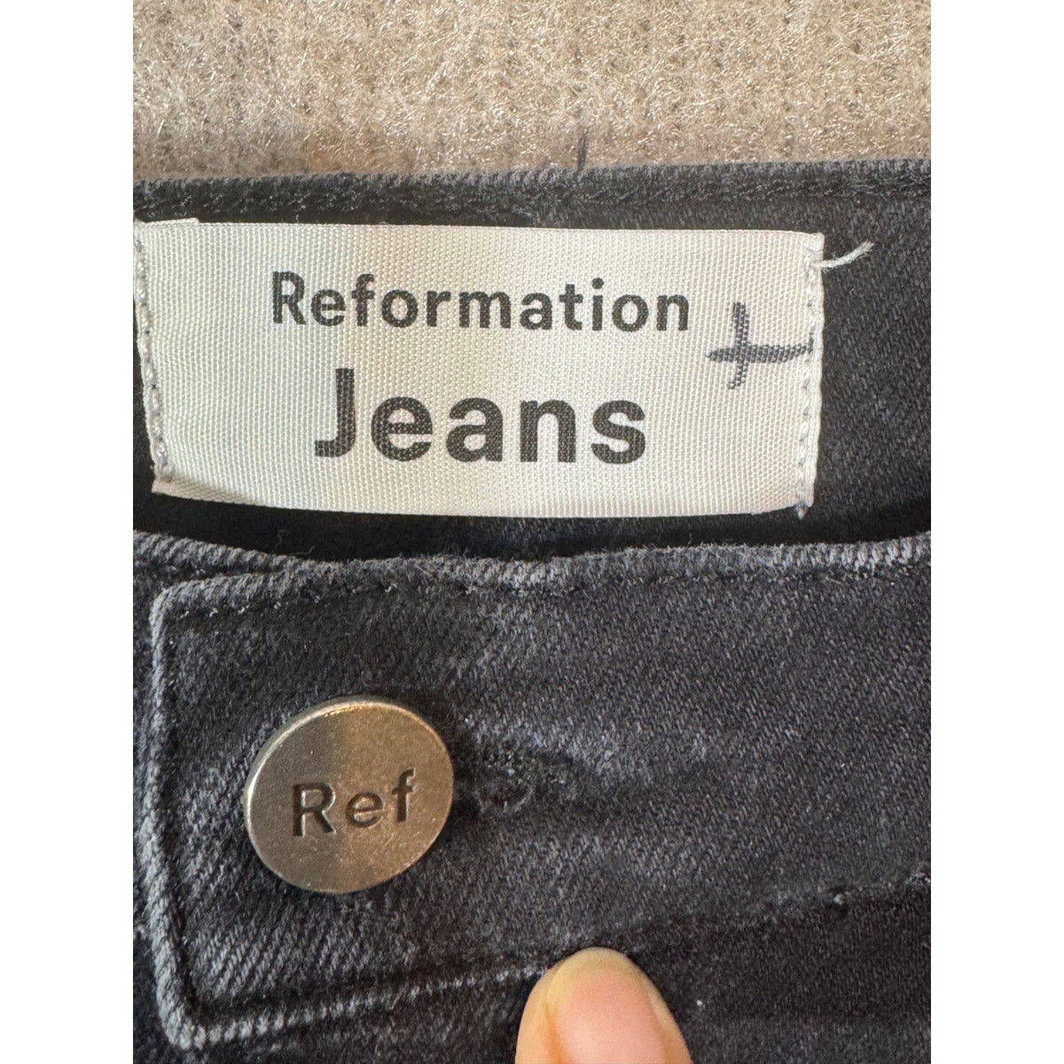 Reformation Jeans 25 Faded Black Destroyed Wash High Rise Skinny Denim Edgy