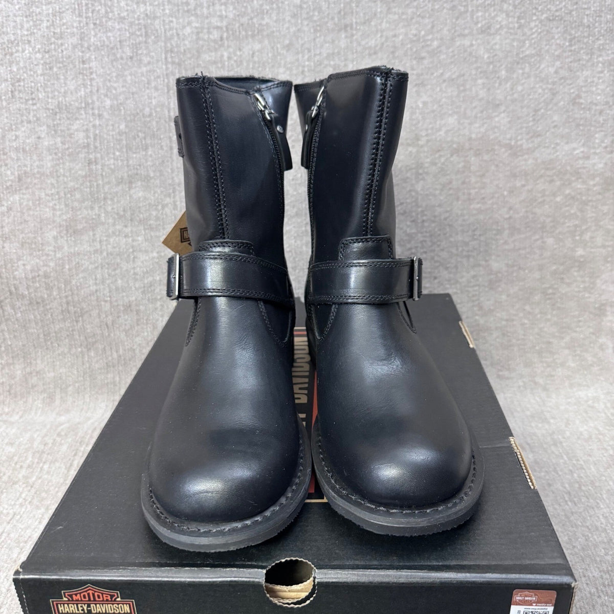 Harley Davidson Women's Barlyn Black Leather Engineer Boots Size 10