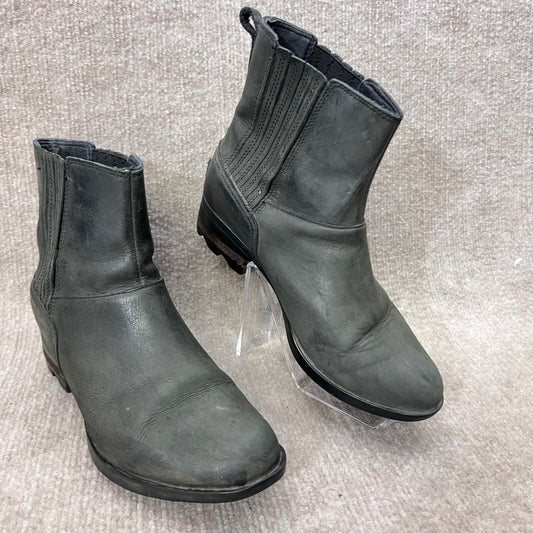 Sorel Womens Ankle Boots Black Leather Chelsea Style Size 7.5