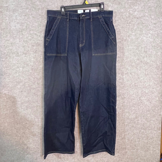 Time and Tru Wide Leg Jeans Womens 14 Dark Wash High Rise Utility Denim