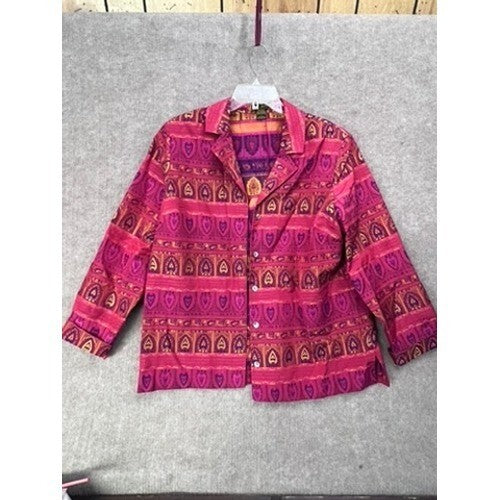 Mirasol Women Large Vintage Boho Brocade Tapestry Jacket  Artsy Paisley Dopamine