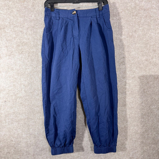 Halara Jogger Pants Womens Medium Blue Cotton Elastic Waist Boho Minimalist
