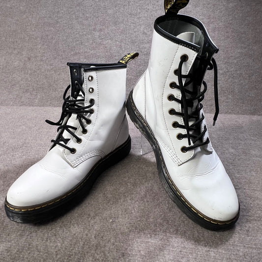 Dr. Martens Women's Size 10 White Leather Platform Combat Boots 42 EU 9M US