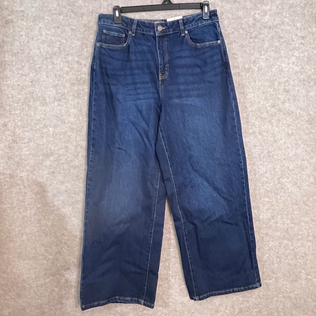 Time and Tru Wide Leg Jeans Women 10 Dark Wash High Rise Stretch Denim