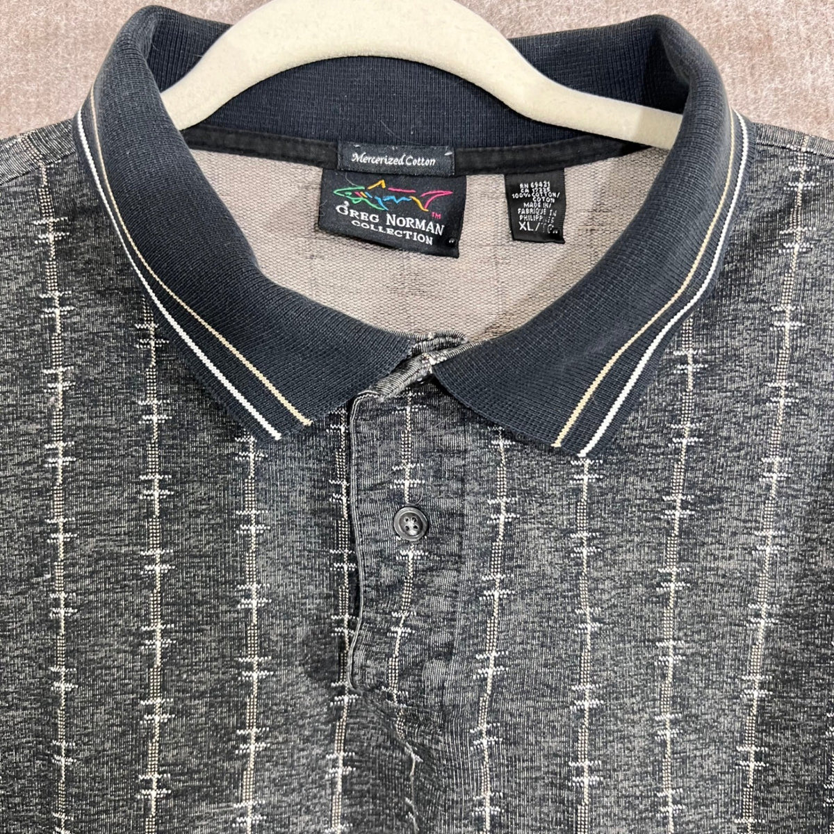 Greg Norman Polo Mens XL Striped Mercerized Cotton Short Sleeve Golf Classic
