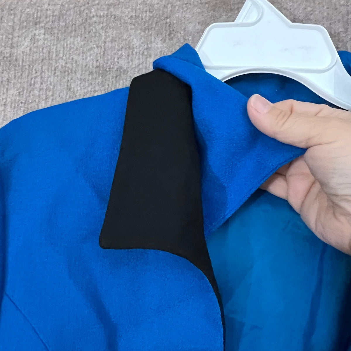 Mary Kay All-Bilt Blazer Jacket 8R Blue Black Trim Single Button Career