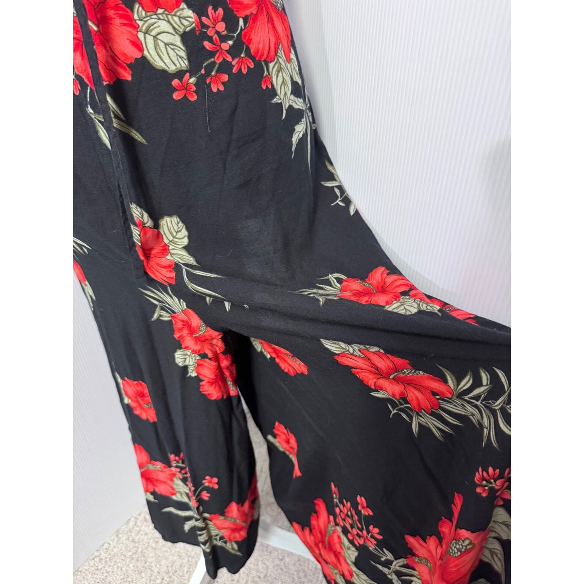 Floral Two Piece Set Halter Top and Wide Leg Open Side Pants Matching Aloha