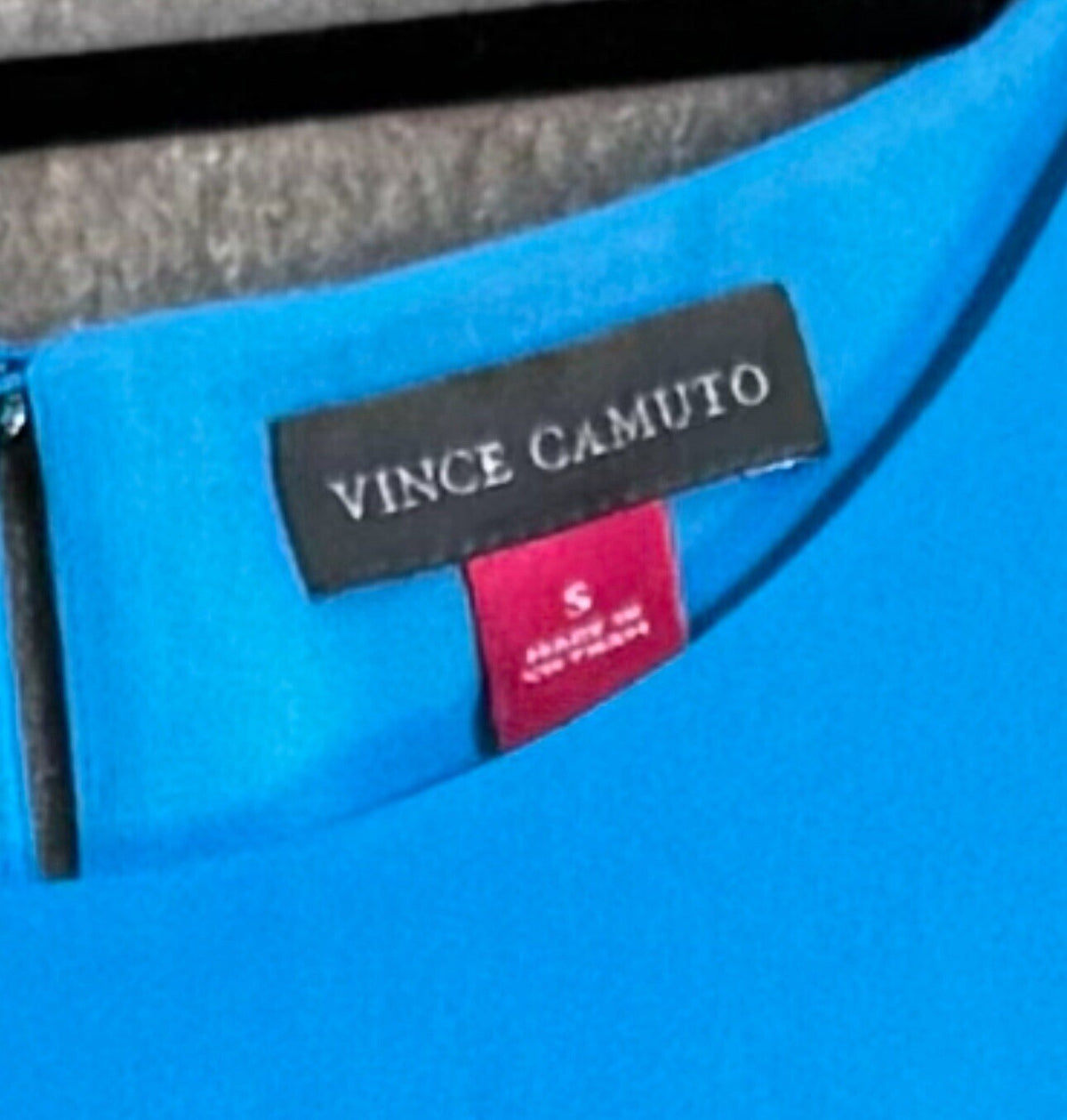 Vince Camuto Sz S Multi Blue Waterfall Back Detail Tank Top  Hi-lo Hem Turquoise