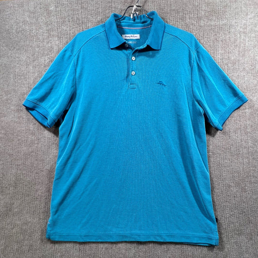 Tommy Bahama IslandZone Men Med Modal Textured Polo Short Sleeve Palm Tree Logo