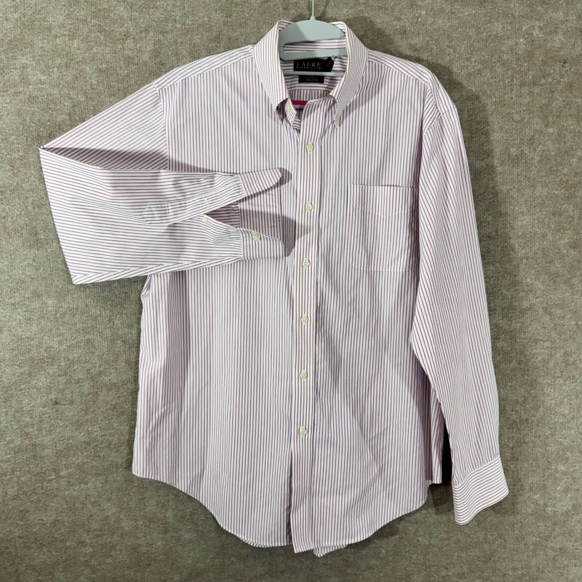 Lauren Ralph Lauren Button Down Mens 16.5 34/35 Striped Non Iron Classic Preppy