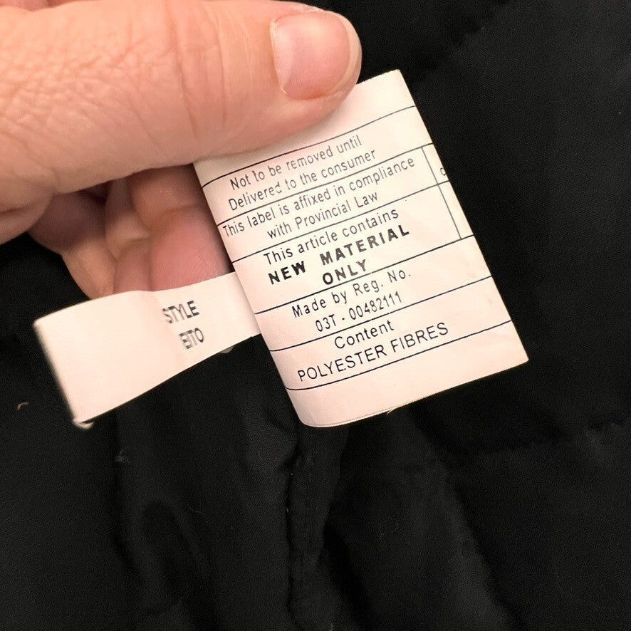 Lamarque Leather Jacket Men L Black Full Zip Moto Biker Bomber Quilted Liner