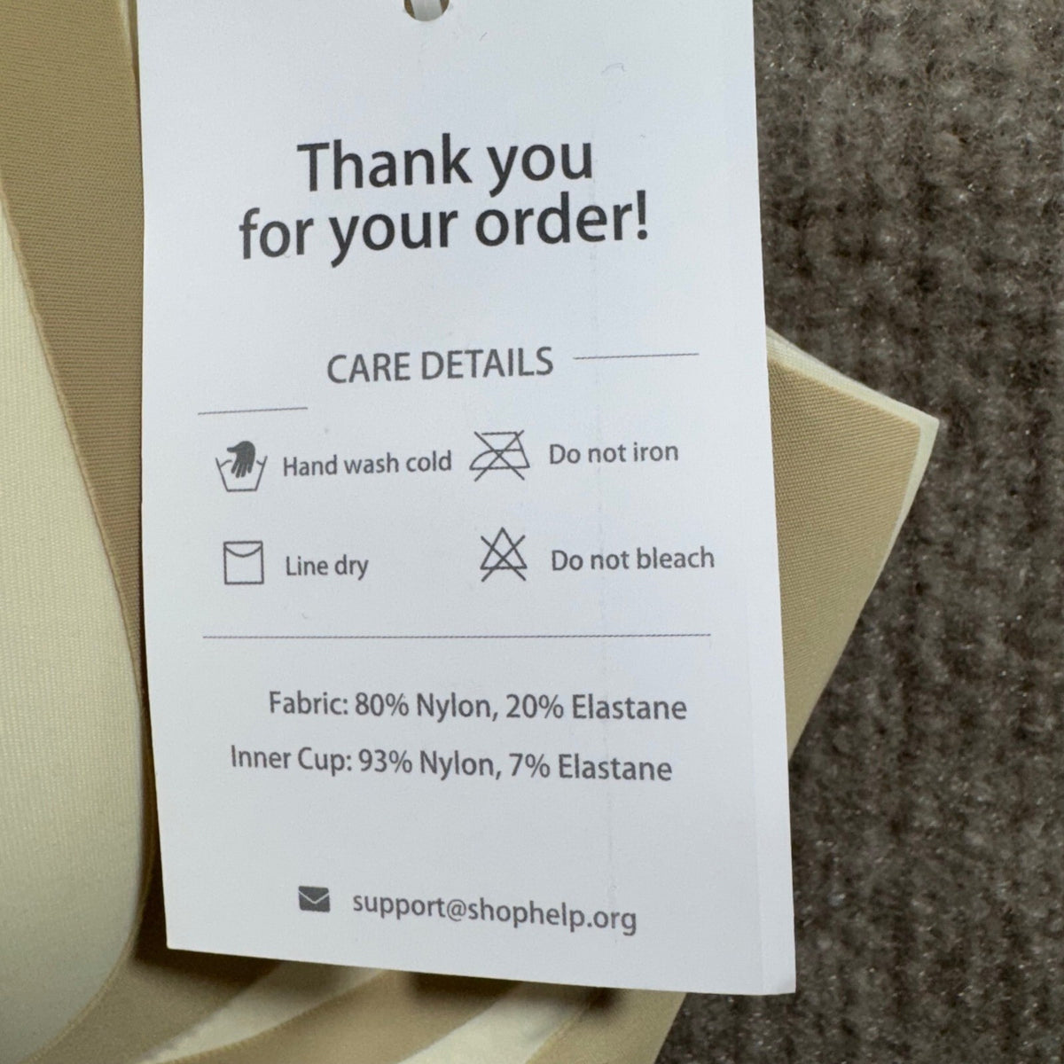 LushFitting 32C Seamless Comfort Wireless Bra Beige Support Everyday