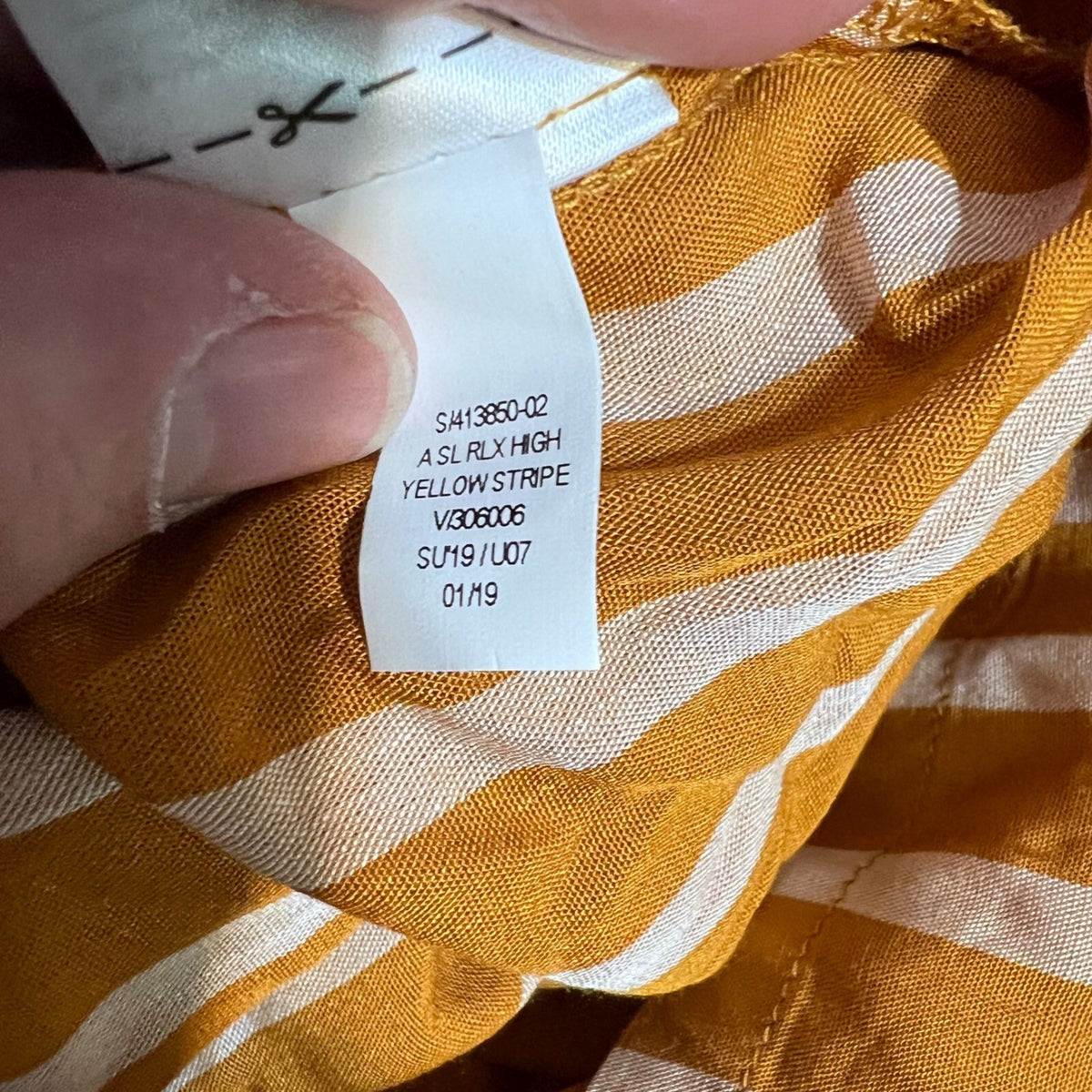 Old Navy Tank Top Womens Small Mustard Yellow White Striped High Neck Sleeveless