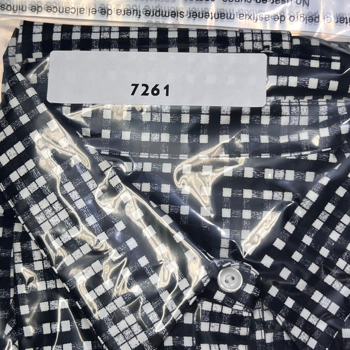 Lysse Women's Black White Gingham Check Button Up Long Sleeve Blouse Top M