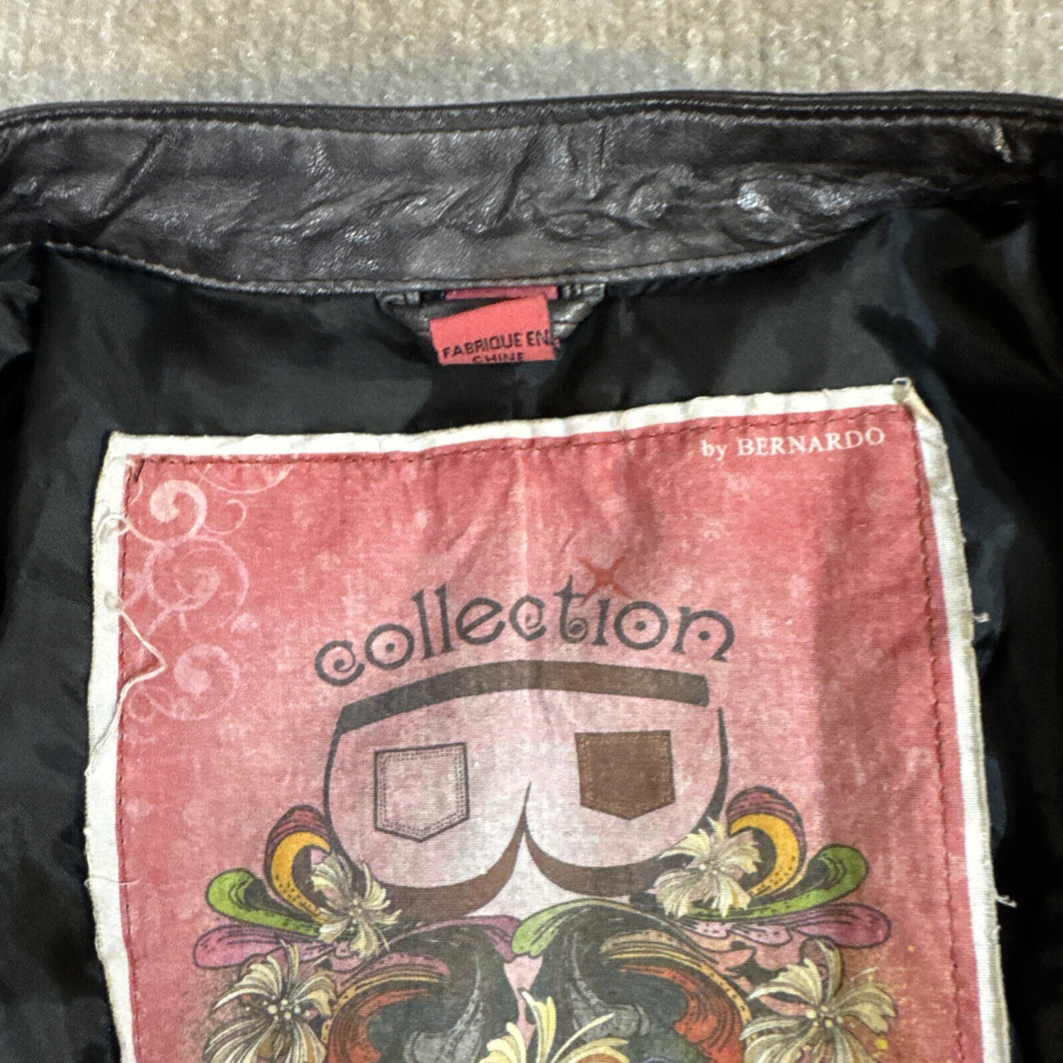 Collection by Bernardo Women Moto Jacket XL Vegan Leather and Flannel