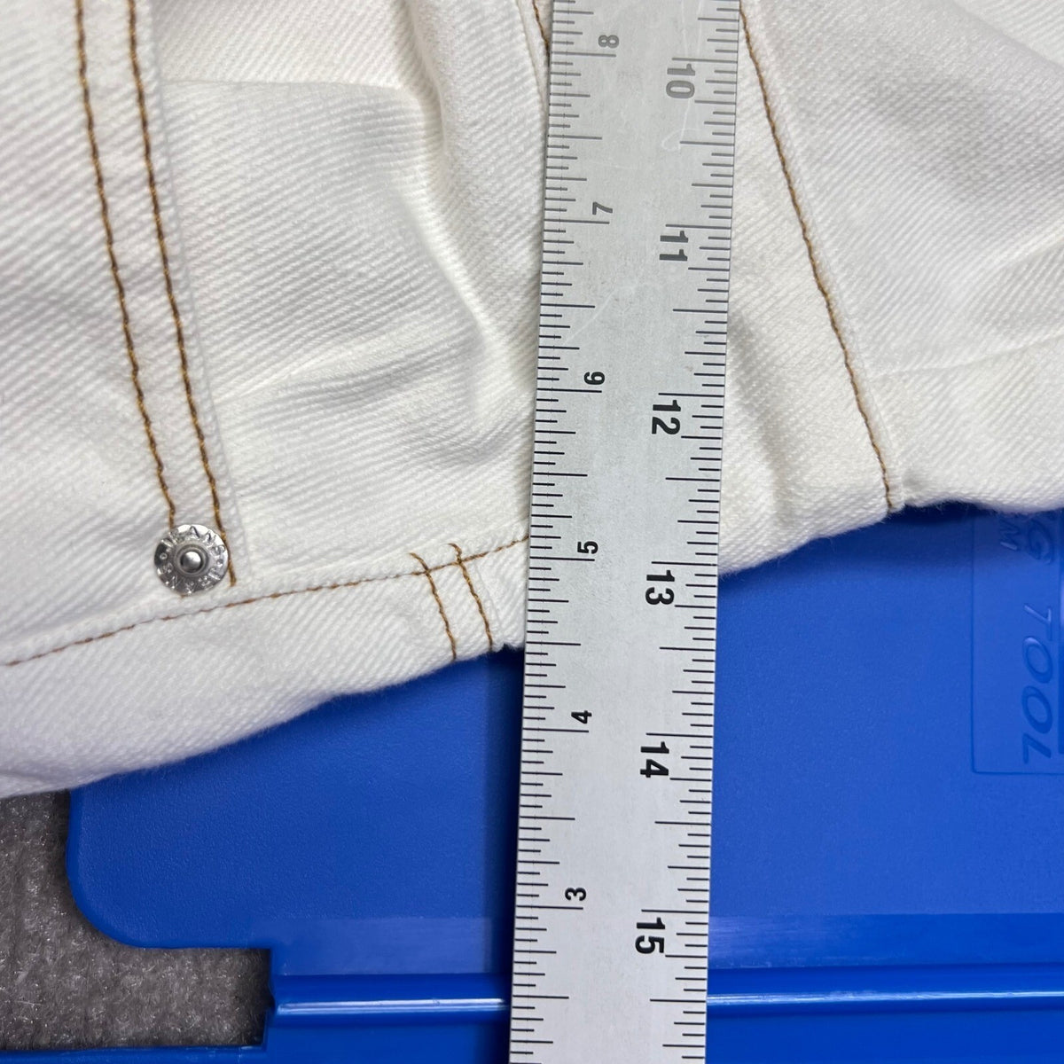 PrettyLittleThing Strapless Cargo Denim Jumpsuit Women Size 4 White Utility Y2K