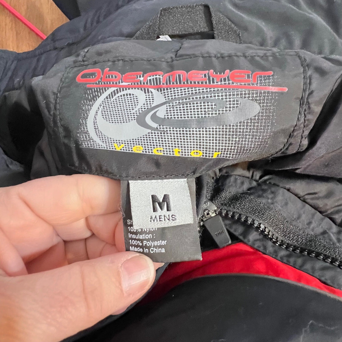 Obermeyer vector Ski Pants Mens Med 32 Black Red Snowboard Insulated Gorpcore