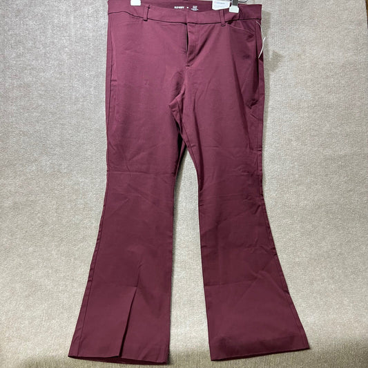 Old Navy High Rise Pixie Flare Pants Burgundy Women's Size 18 NWT