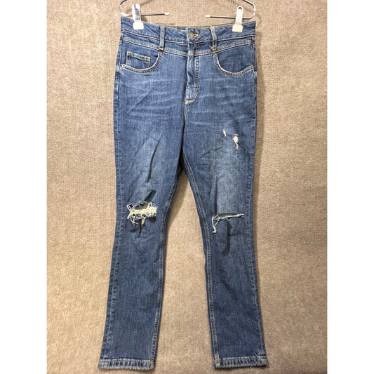 Anthropologie Pilcro Distressed Blue Wash Denim Jeans Women Size 33x29