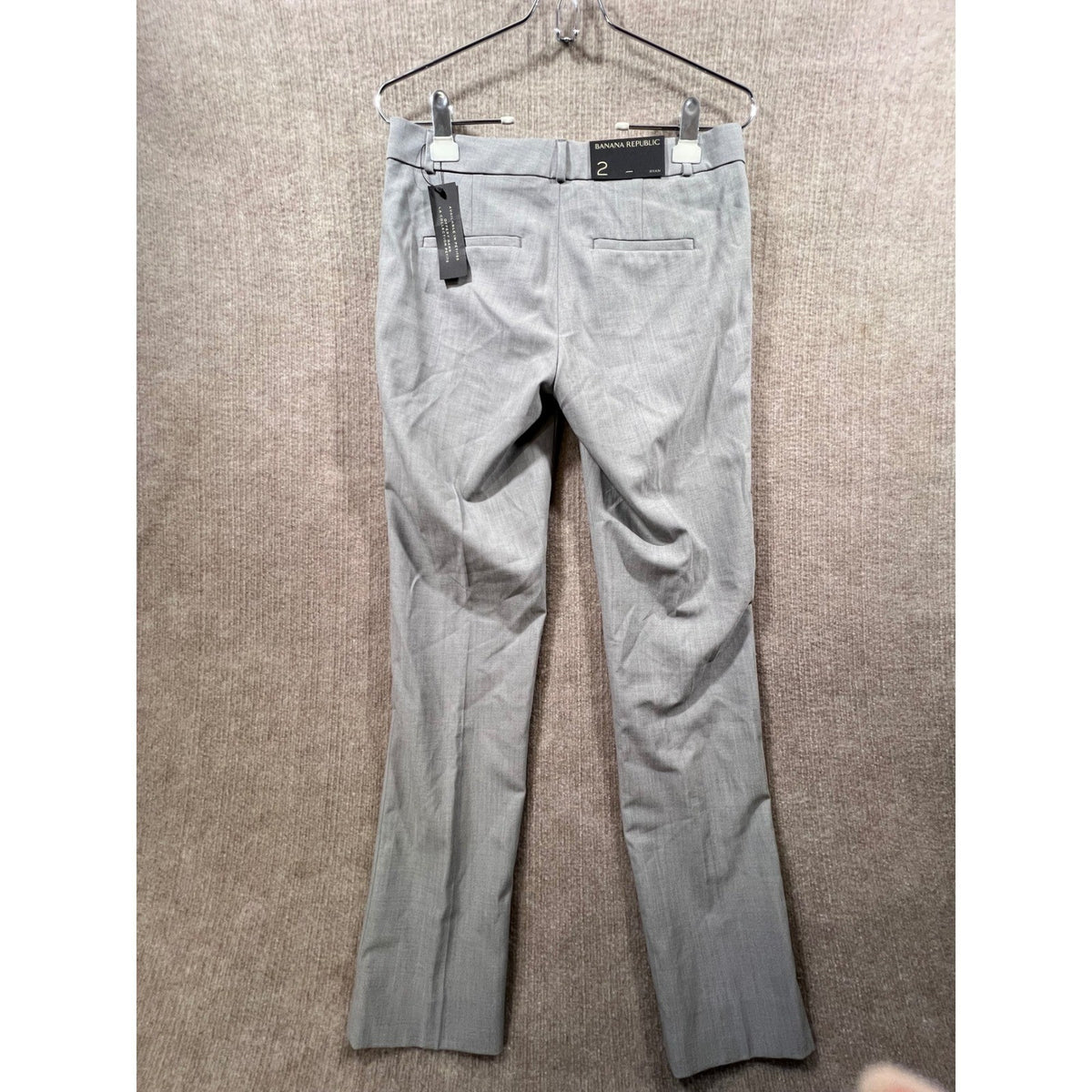 Banana Republic Ryan Mid Rise Straight Leg Suit Pants Gray Size 2 Wool Blend