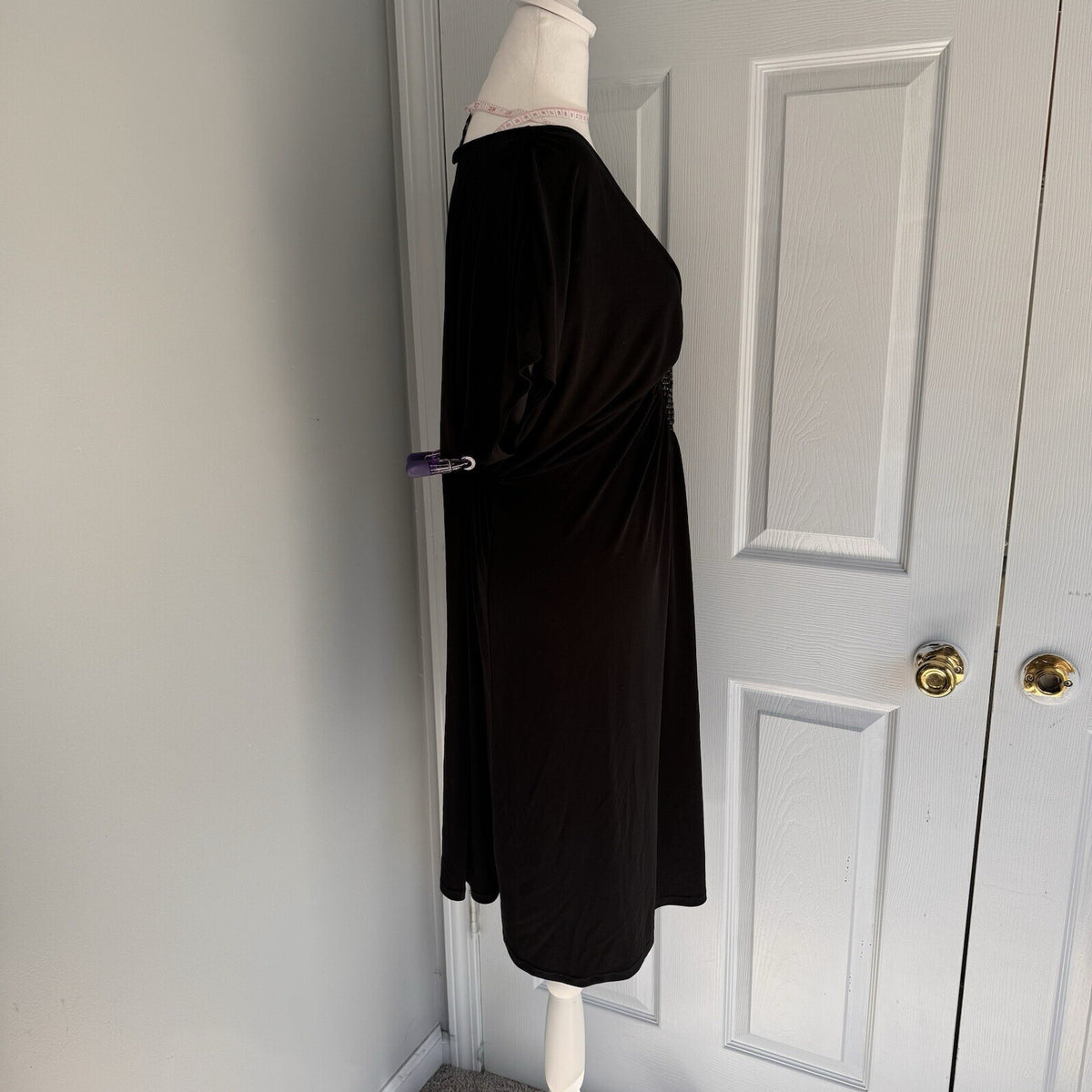 Lane Bryant 18/20 Sleeveless Ruched V-Neck Sparkle Embellished Midi Dress Witchy