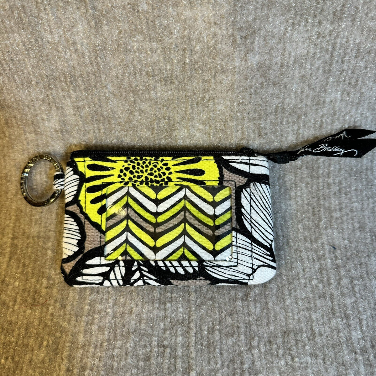 Vera Bradley zip ID Case in Citron Pattern