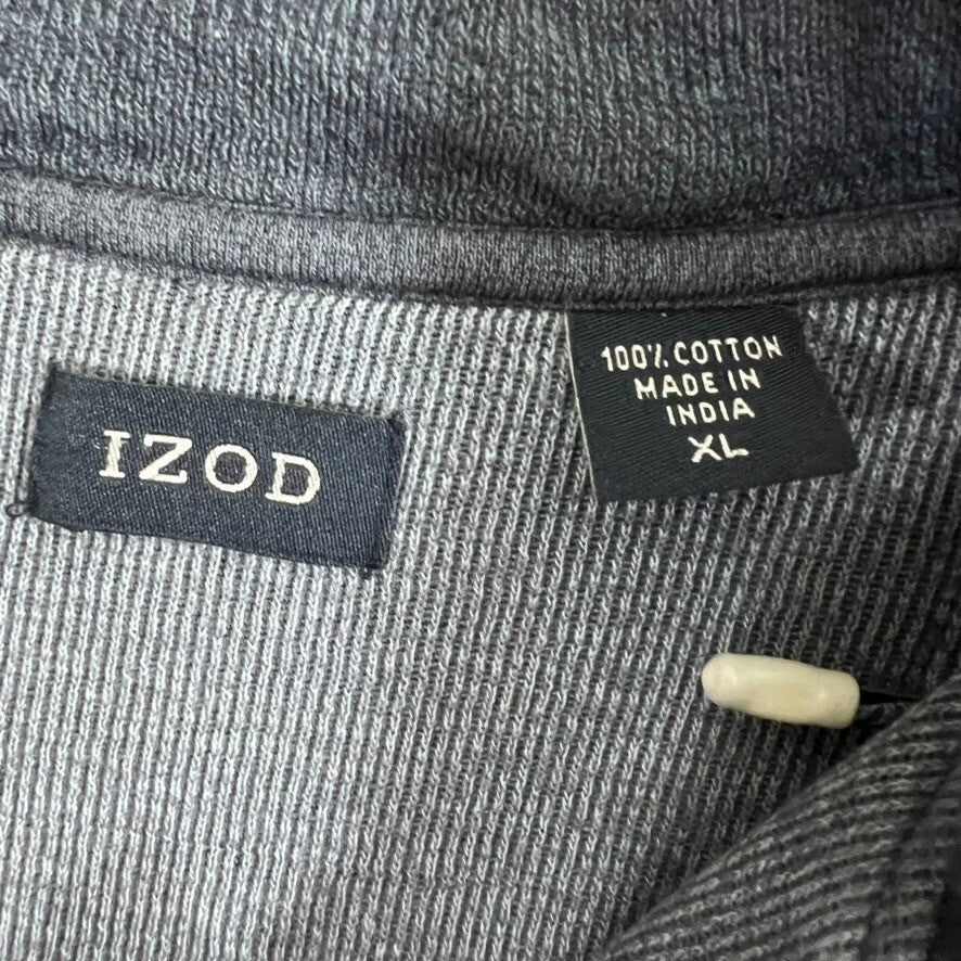 IZOD XL Mens 1/4 Zip Pullover Long Sleeve Knit Casual Sweater Blue