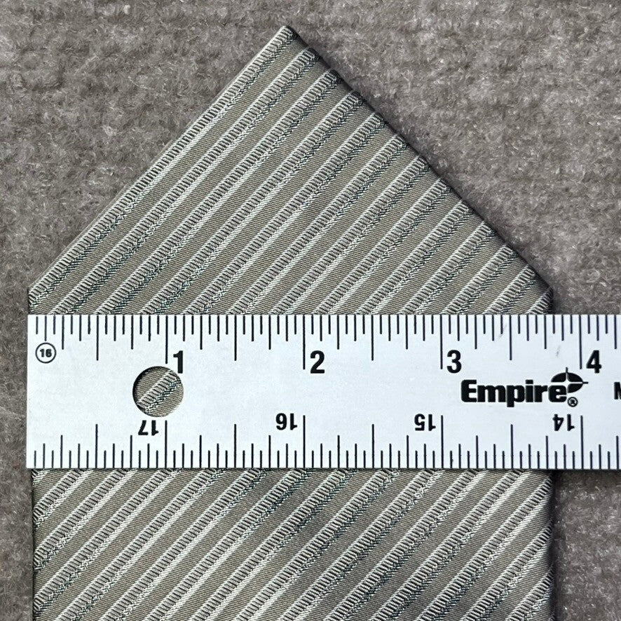 RC Gray Striped Silk Tie Handmade Woven Classic Men's Necktie Business Workwear