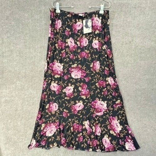 Vtg Jaclyn Smith Classic Plus Size 2X Maxi Skirt Floral Print Elastic Waist