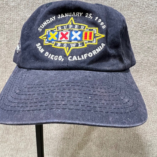 Denver Broncos Super Bowl XXXII Hat Adjustable Navy Logo 7 Vintage Cap