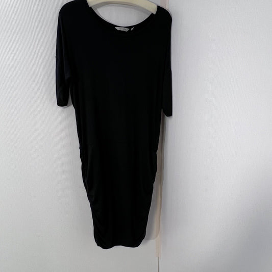 Athleta Solstice Ruched Tee Dress XL Style 66541 Dolman Sleeve Midi Wool Blend