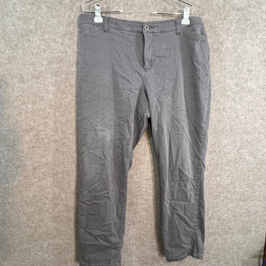 CJ Banks Pants Women 18W Gray Signature Slimming Stretch Cotton Blend Casual