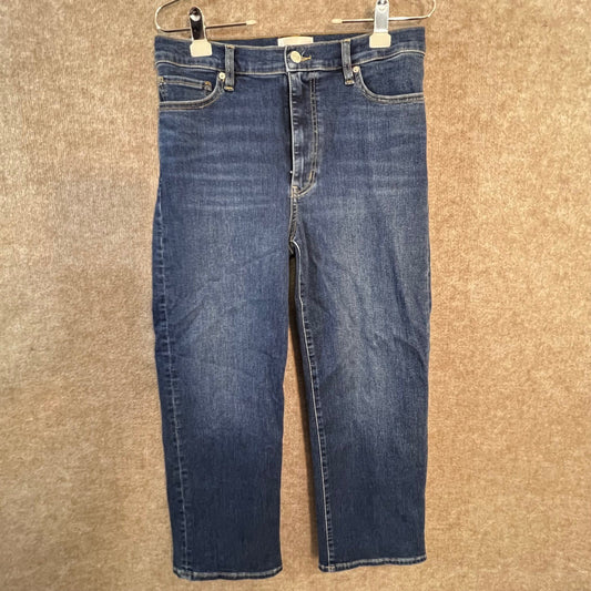 FRAME Pixie Le Sleek Straight Womens Size 30 Blue Denim High Rise Crop Jeans