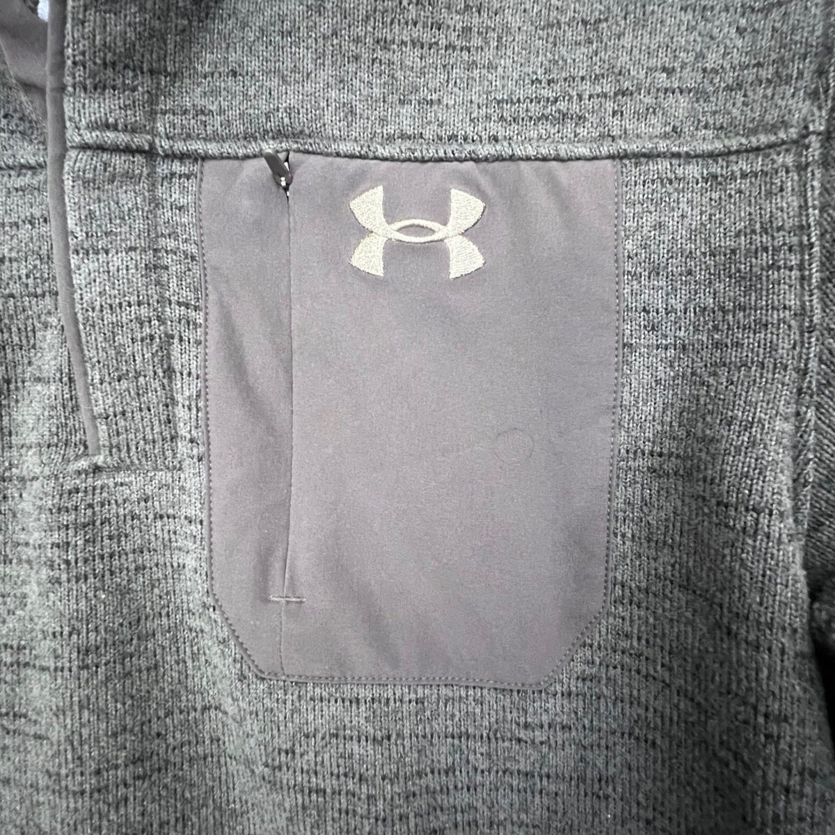 Under Armour Mens Pullover Sweater Gray Fleece 1/4 Snap Mock Neck MD