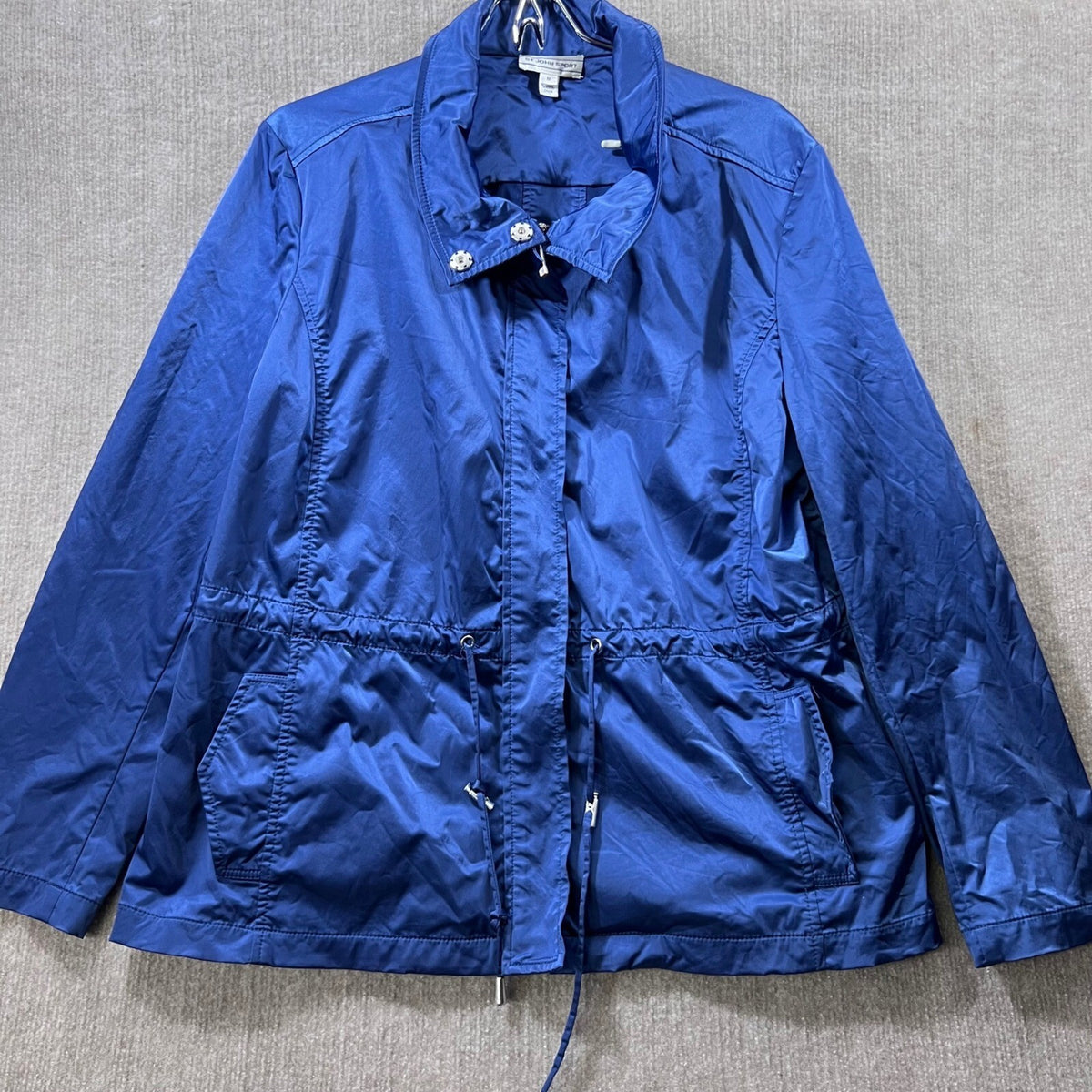 St John Sport Utility Jacket Women M Drawstring Waist Lightweight Minimalist