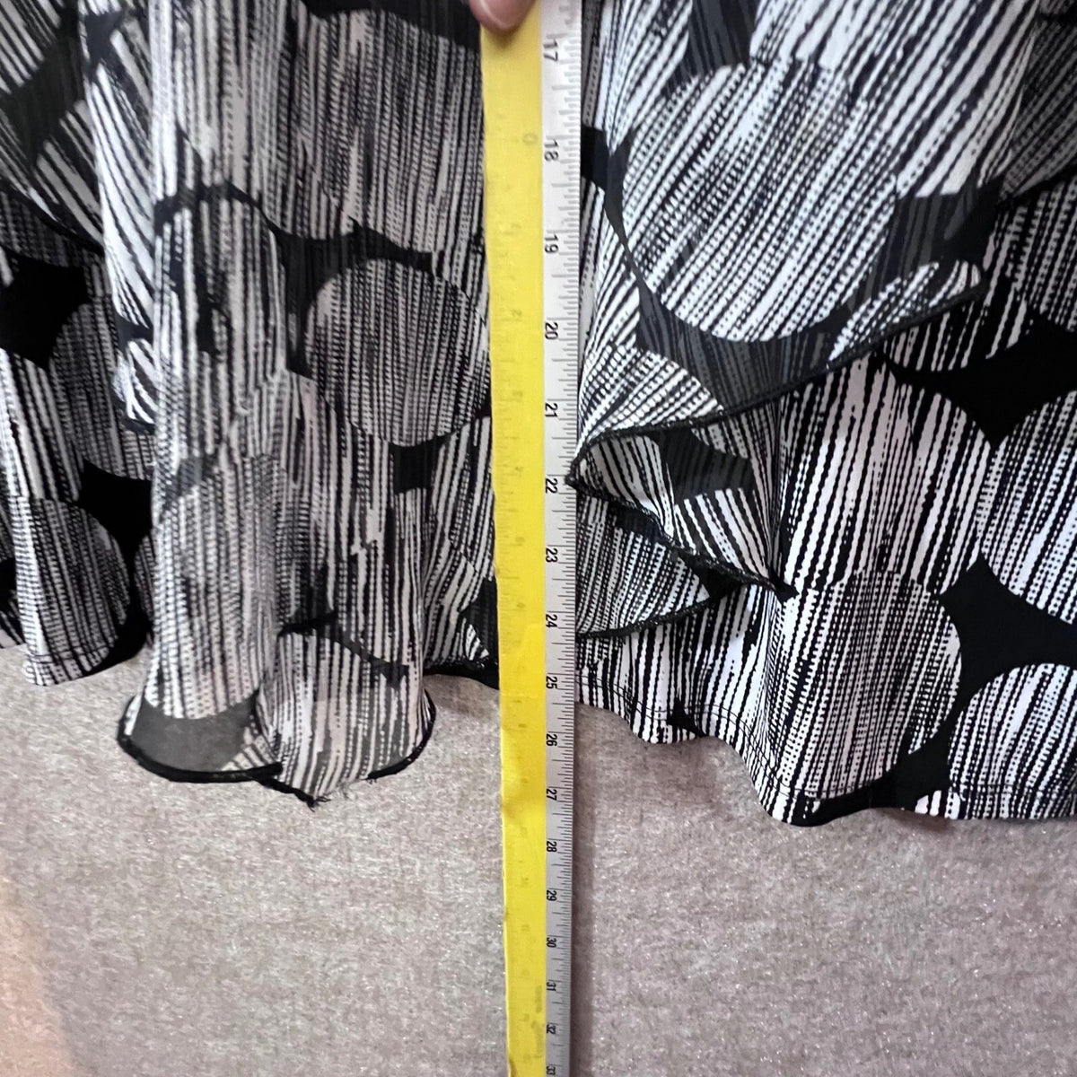 Adele & May Blouse Womens 1X Black White Abstract Cape Overlay Top