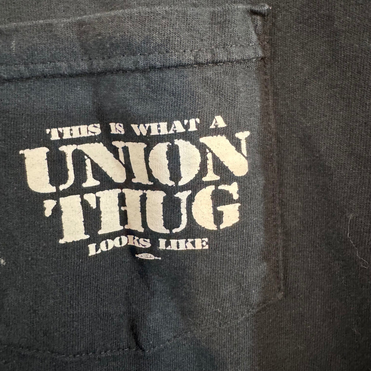Classic Platinum Union Thug T Shirt Men 2XL Black Graphic Pocket Tee Heavyweight