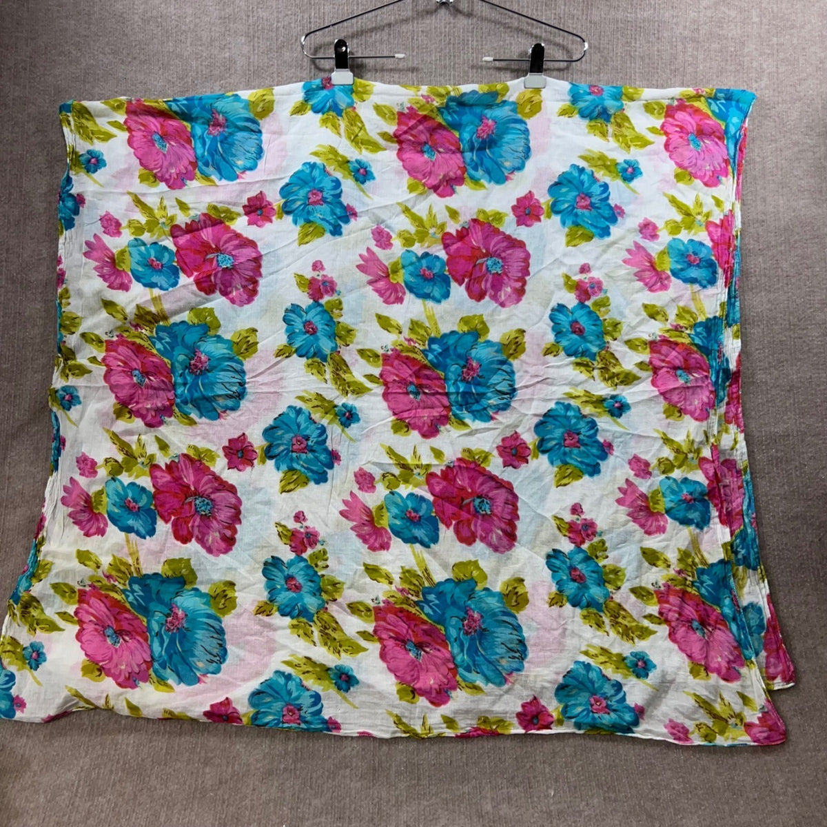 Maurices White Floral Print Scarf Wrap Shawl Oversized