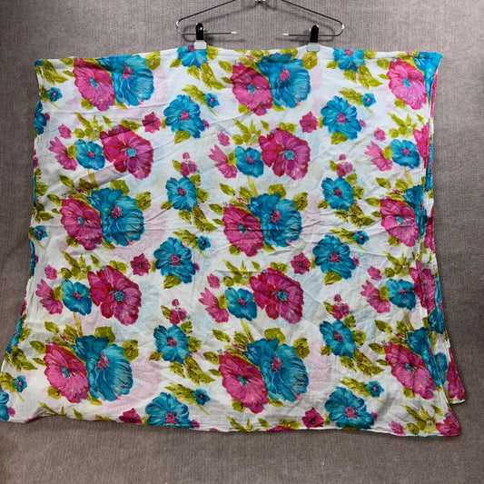Maurices White Floral Print Scarf Wrap Shawl Oversized