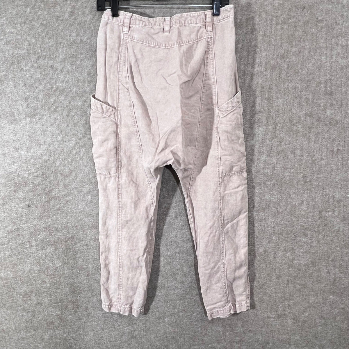 Free People High Waisted Button Fly Cropped Cargo Pants Dusty Rose Size 0
