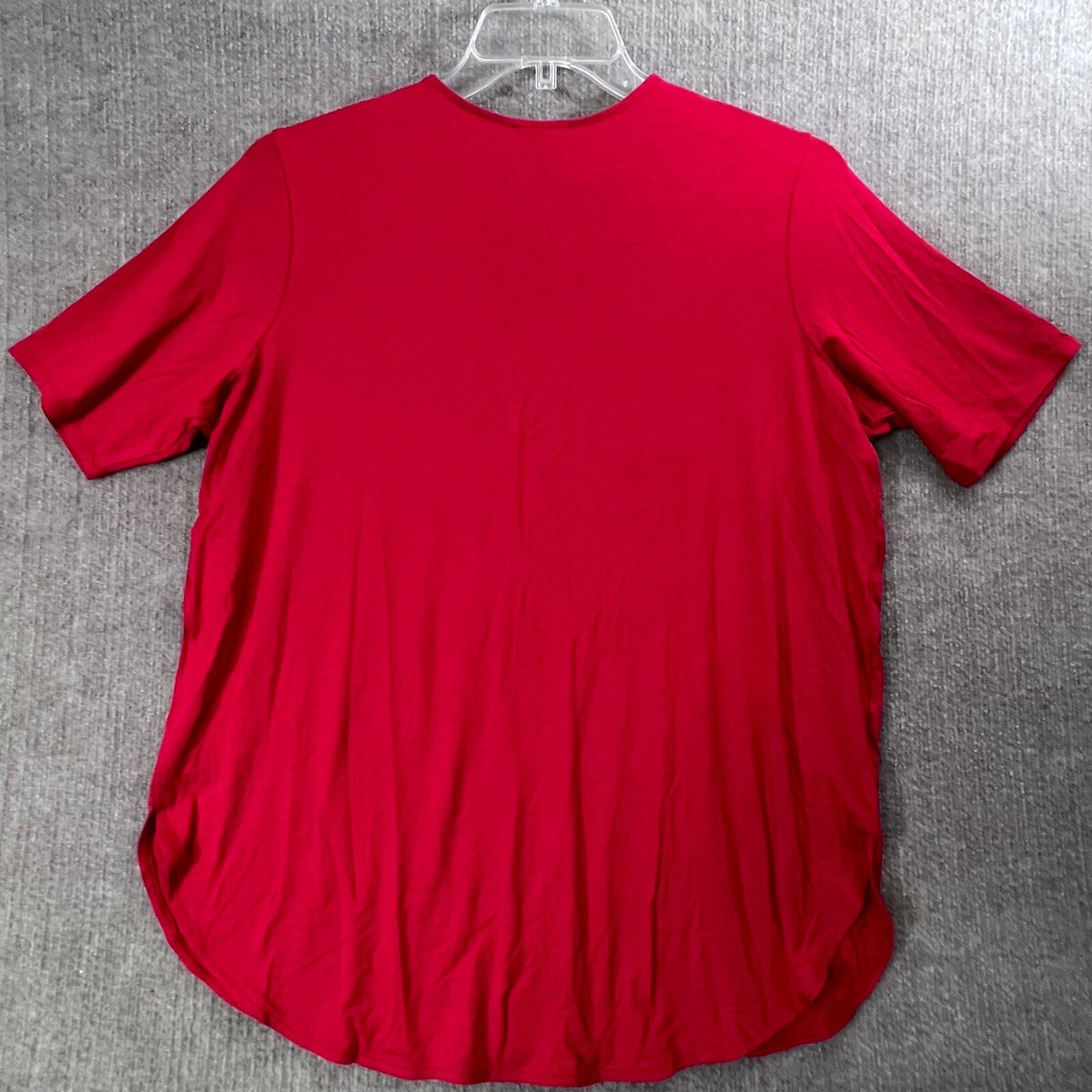 Universal Standard Top Red Jersey Rayon Elbow Sleeve Size XS V-Neck NWT