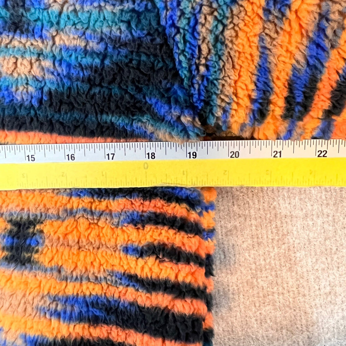 Edgar + Ash Fleece Jacket Mens Small Orange Blue Striped Full Zip Gorpcore