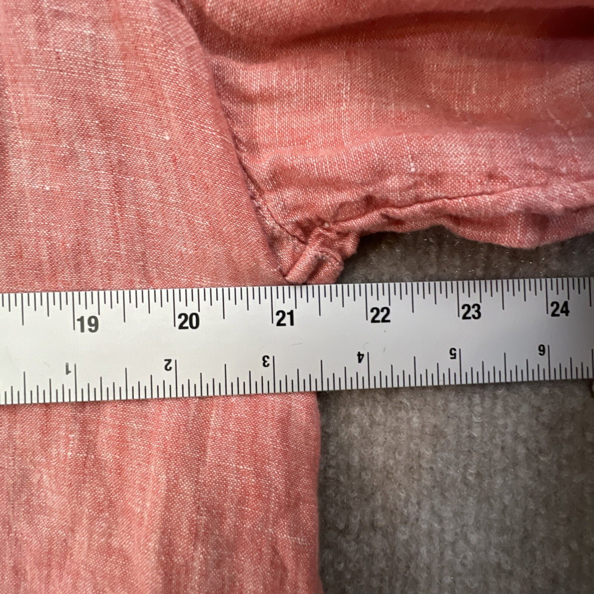 Tahari Women’s 1X Linen Blouse Pink V-Neck Short Sleeve Top Plus Size