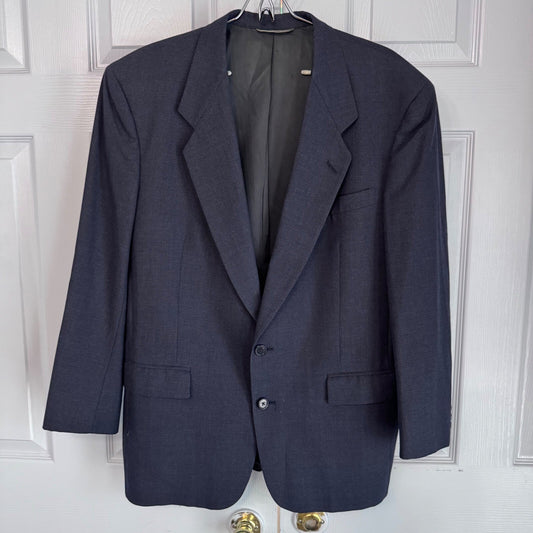 Vintage Christian Dior Monsieur 42R Navy Wool Blazer Two Button Jacket Ventless