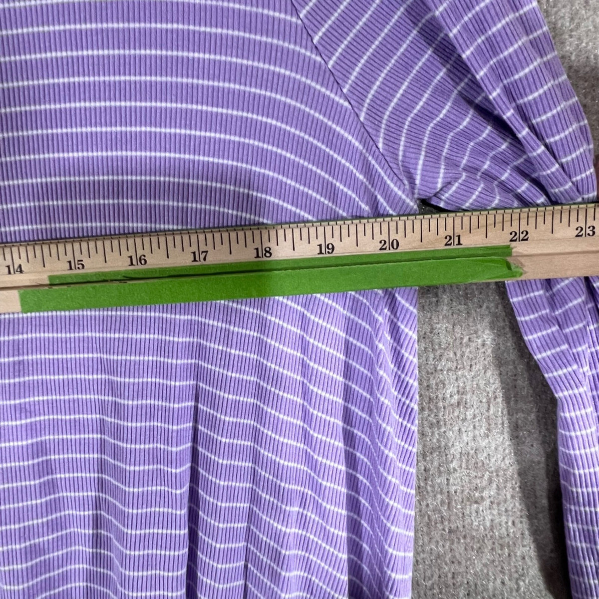 Lane Bryant Striped Top Womens 14/16 Purple Long Sleeve Stretchy Casual Stripe