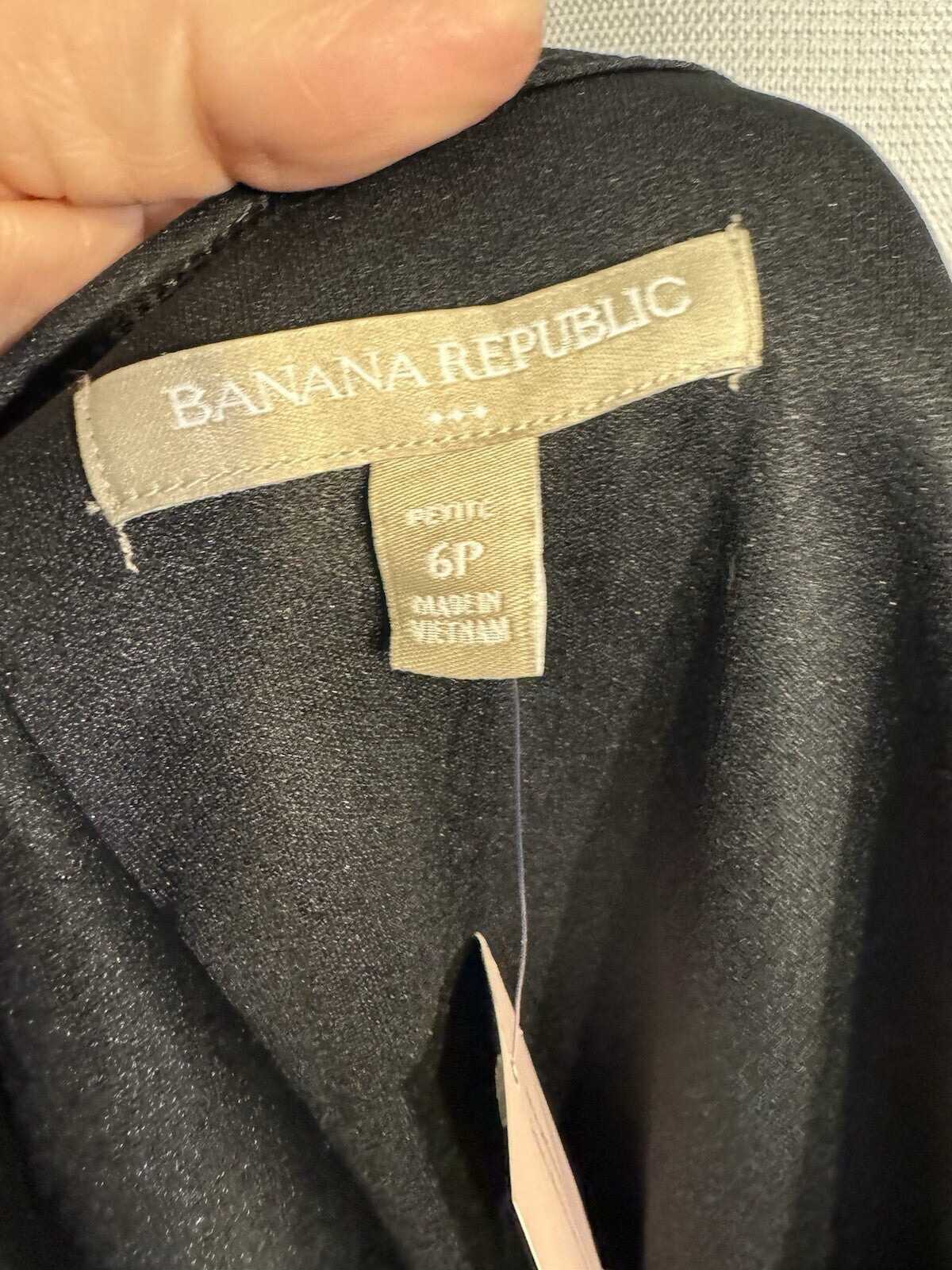 Banana Republic Sheath Dress Womens  6 Petite Black Gray Sleeveless NEW