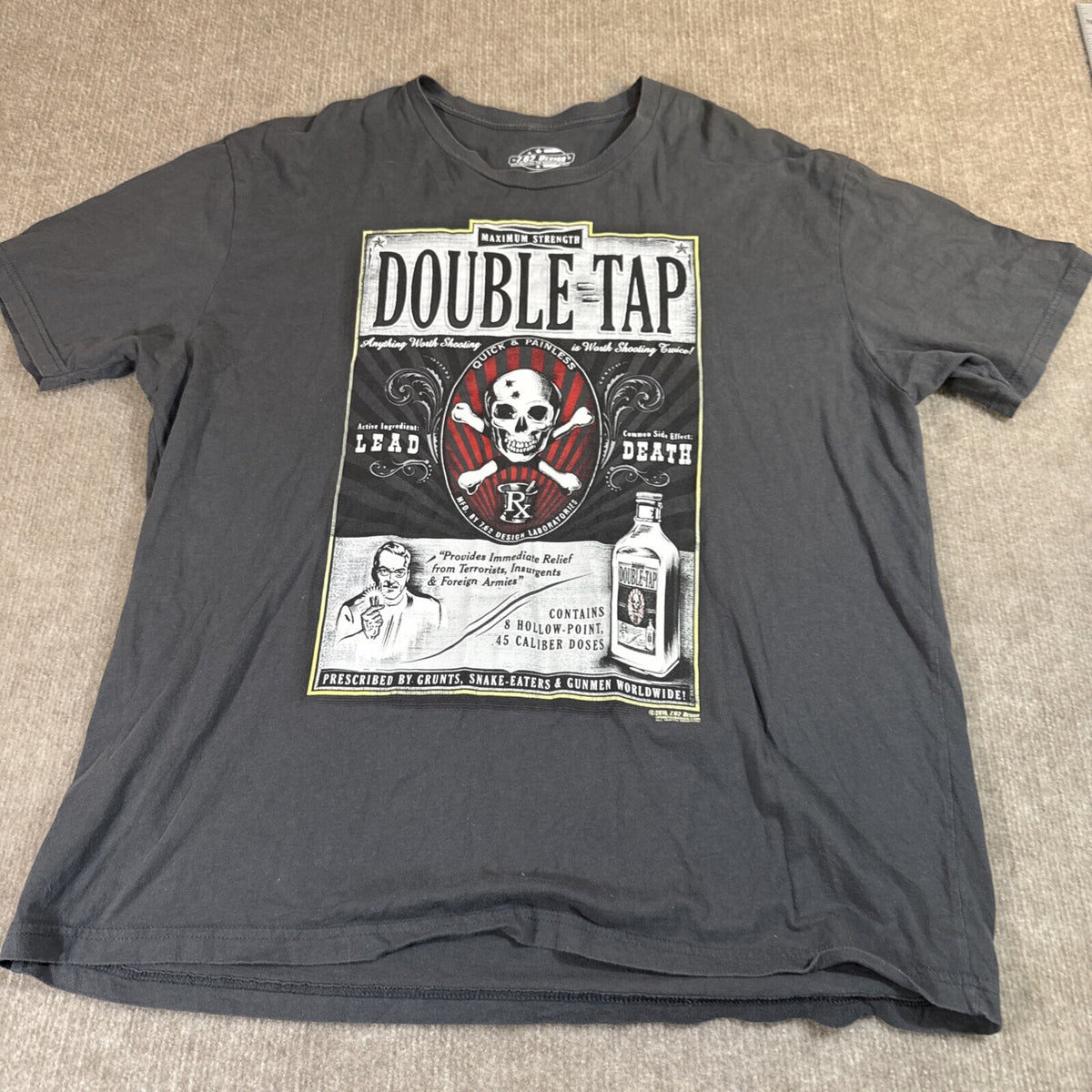 7.62 Design Men's T-Shirt 2x Double Tap Gray Graphic