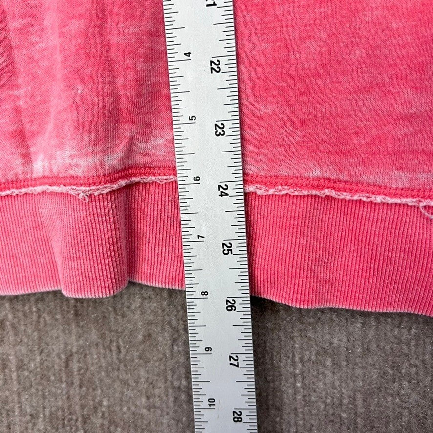 Calvin Klein L Pink Pullover Sweatshirt Cowl Neck Cross Front Athleisure Top
